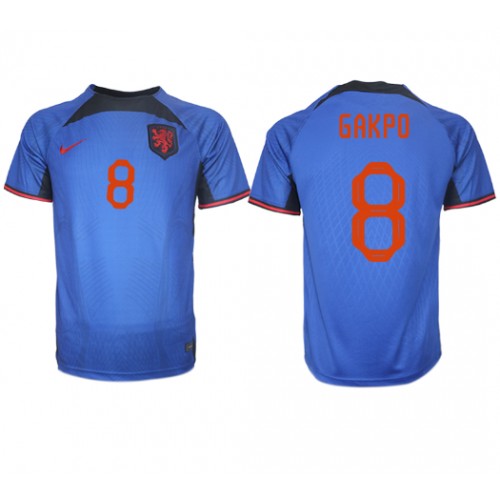 Fotballdrakt Herre Nederland Cody Gakpo #8 Bortedrakt VM 2022 Kortermet